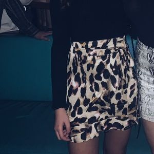 Nasty Gal leopard wrap skirt